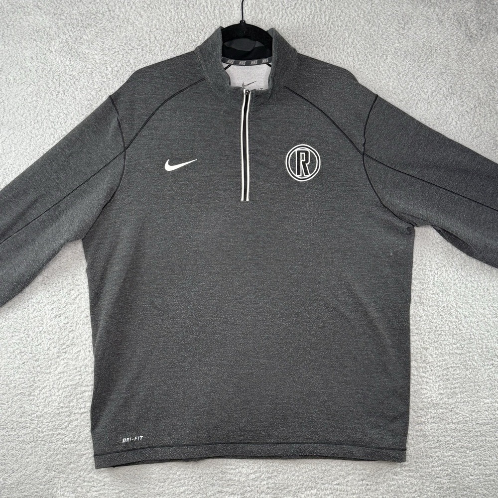 Nike Dri Fit 1/4 Zip Pullover XL Gray Long Sleeve Revolution Volleyball Club